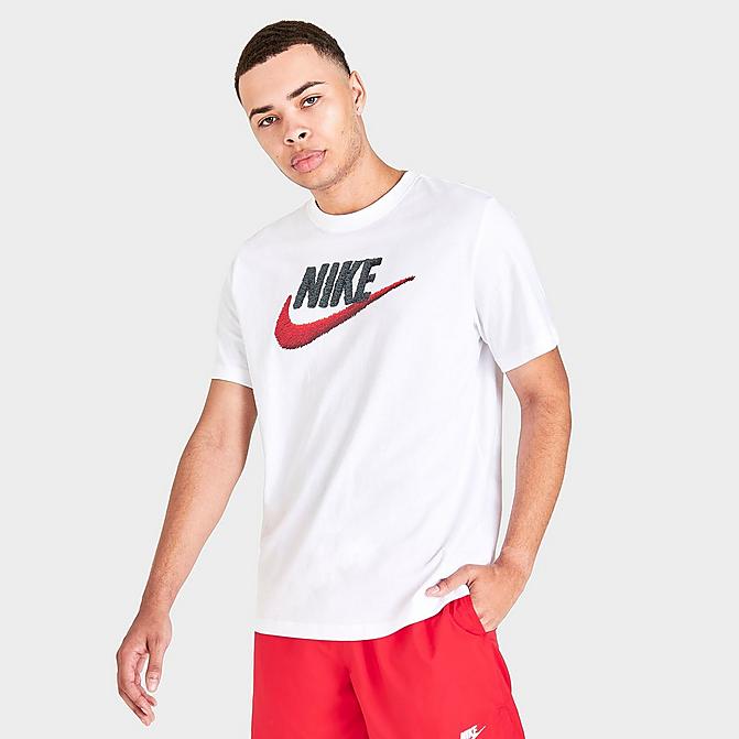 Front view of Nike Sportswear Brand Mark T-Shirt in White Click to zoom