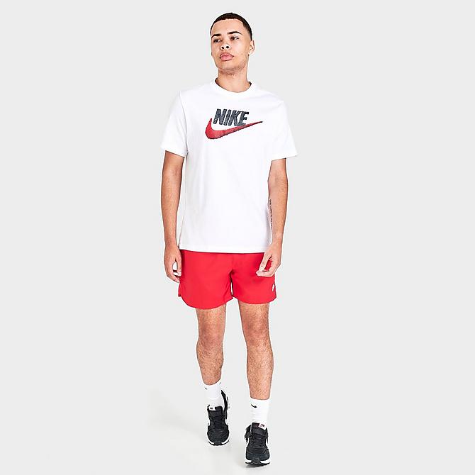 Front Three Quarter view of Nike Sportswear Brand Mark T-Shirt in White Click to zoom