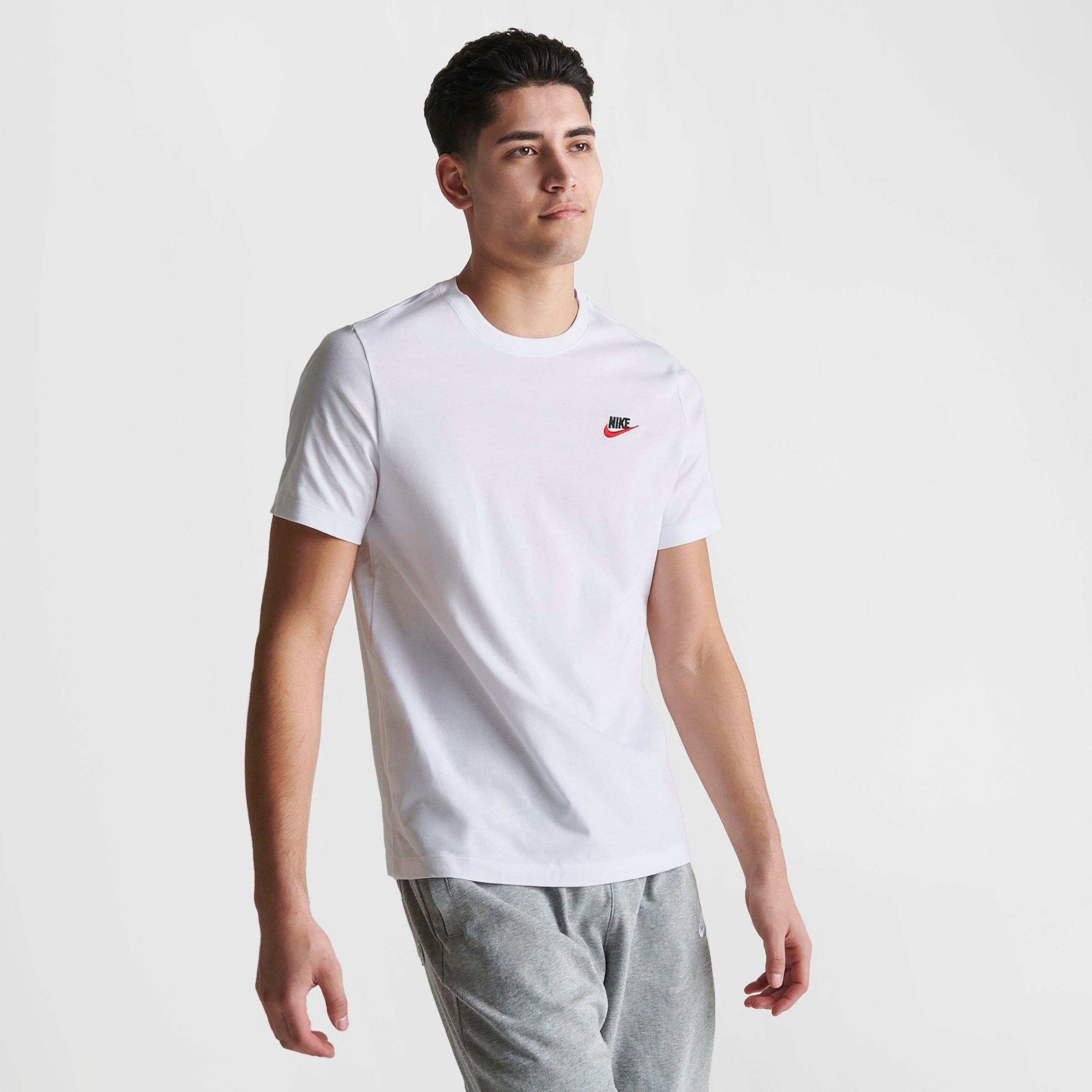 white red and black nike shirt