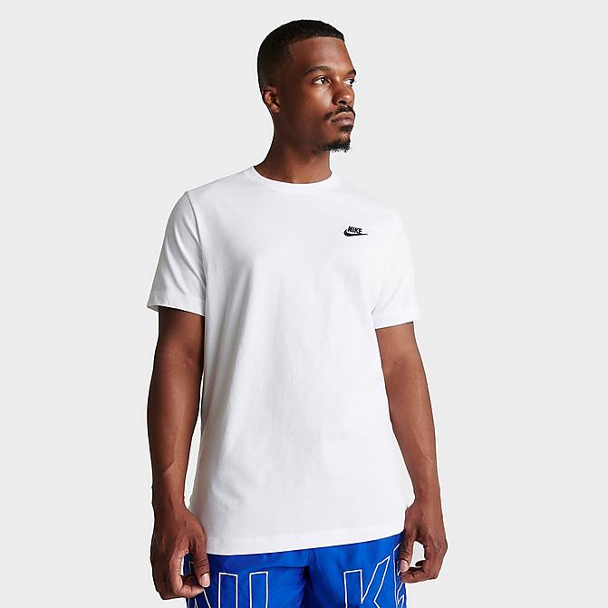 Front view of Nike Sportswear Club T-Shirt in White Click to zoom