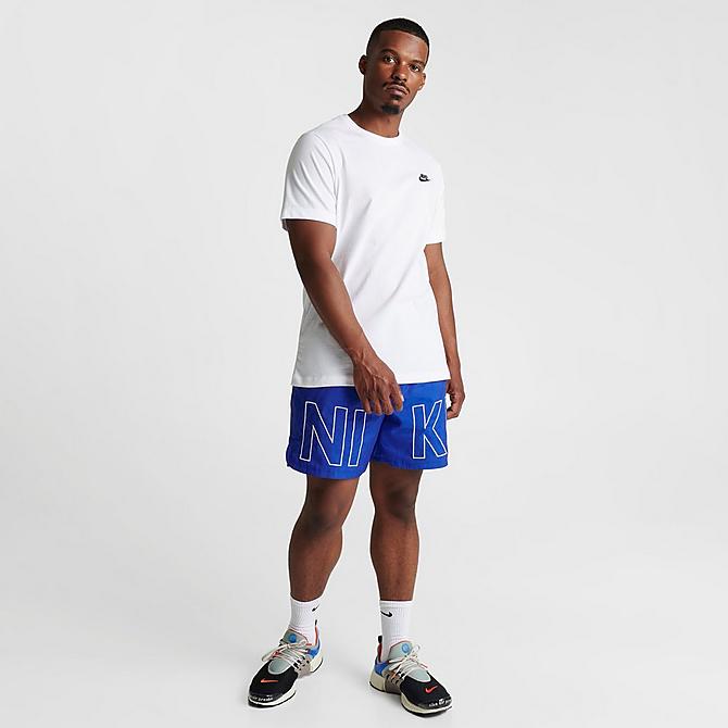 Front Three Quarter view of Nike Sportswear Club T-Shirt in White Click to zoom