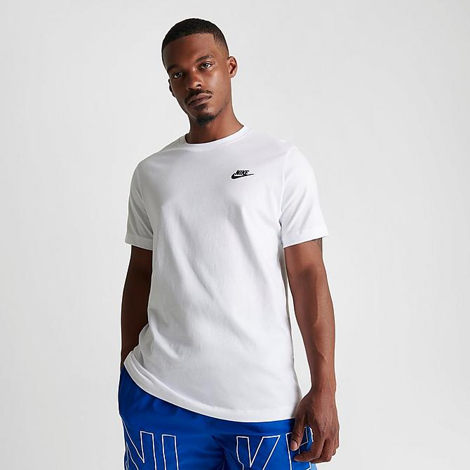 Back Left view of Nike Sportswear Club T-Shirt in White Click to zoom