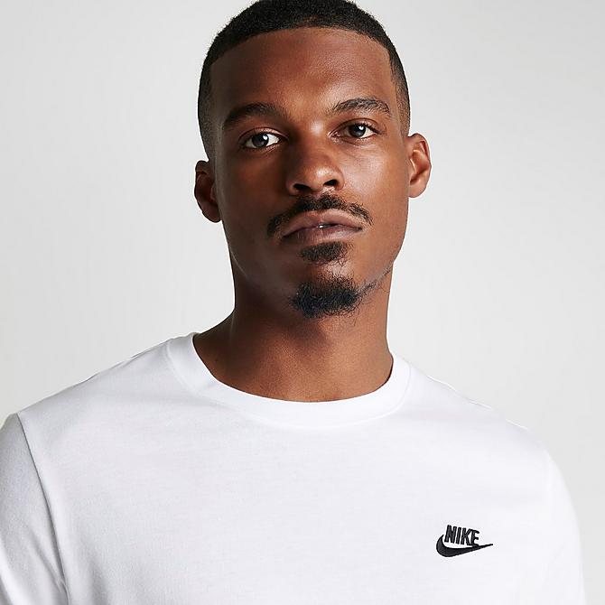 On Model 5 view of Nike Sportswear Club T-Shirt in White Click to zoom