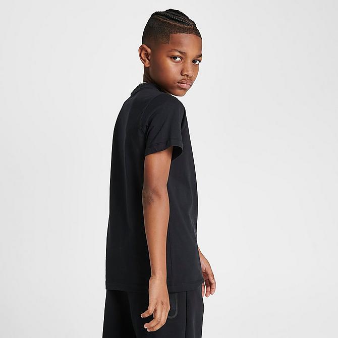Back Right view of Boys' Nike Sportswear Logo T-Shirt in Black Click to zoom