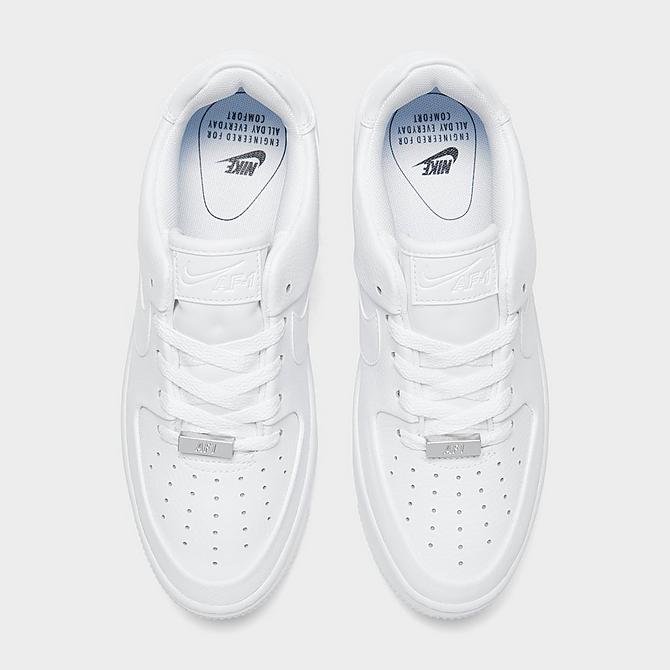 Back view of Women's Nike Air Force 1 Sage XX Low Casual Shoes in White/White/White Click to zoom