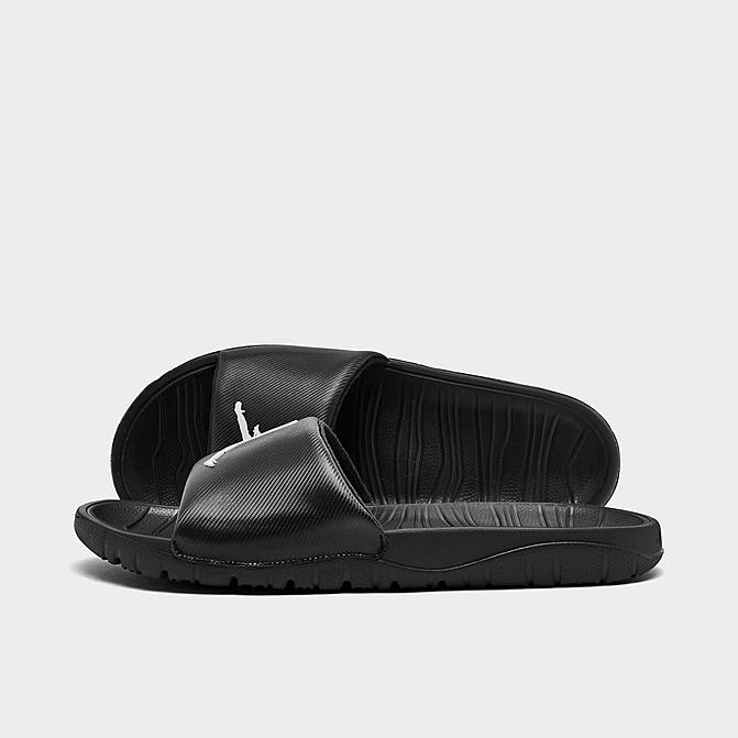 Right view of Jordan Break Slide Sandals in Black/White Click to zoom