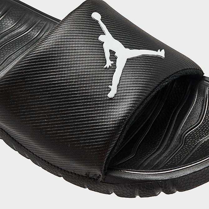 Front view of Jordan Break Slide Sandals in Black/White Click to zoom