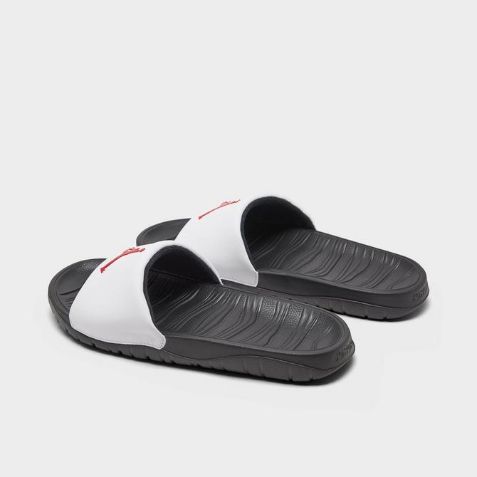 White and cheap red jordan slides