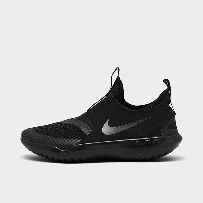 Right view of Little Kids' Nike Flex Runner Running Shoes in Black/Anthracite Click to zoom
