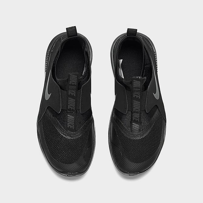 Back view of Little Kids' Nike Flex Runner Running Shoes in Black/Anthracite Click to zoom
