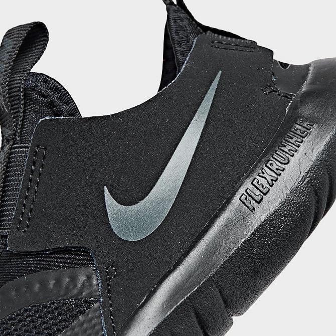 Front view of Kids' Toddler Nike Flex Runner Running Shoes in Black/Anthracite Click to zoom