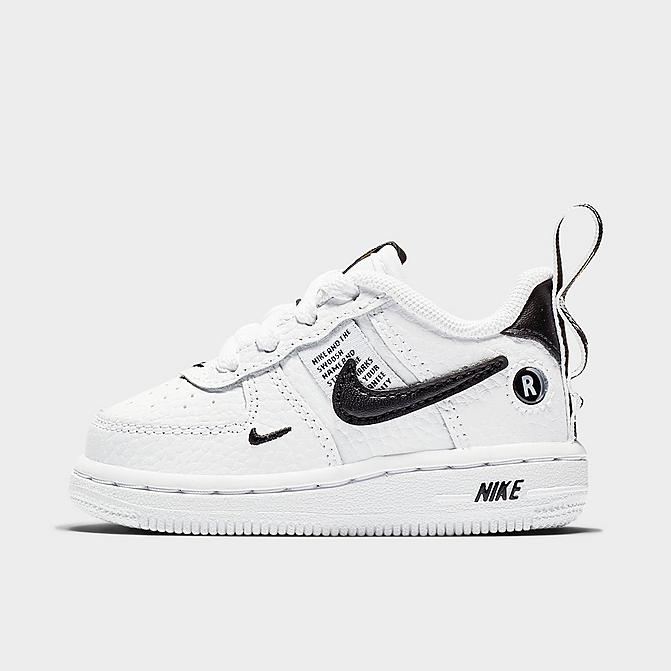 Right view of Kids' Toddler Nike Force 1 LV8 Utility Casual Sneakers in White/White/Black/Tour Yellow Click to zoom