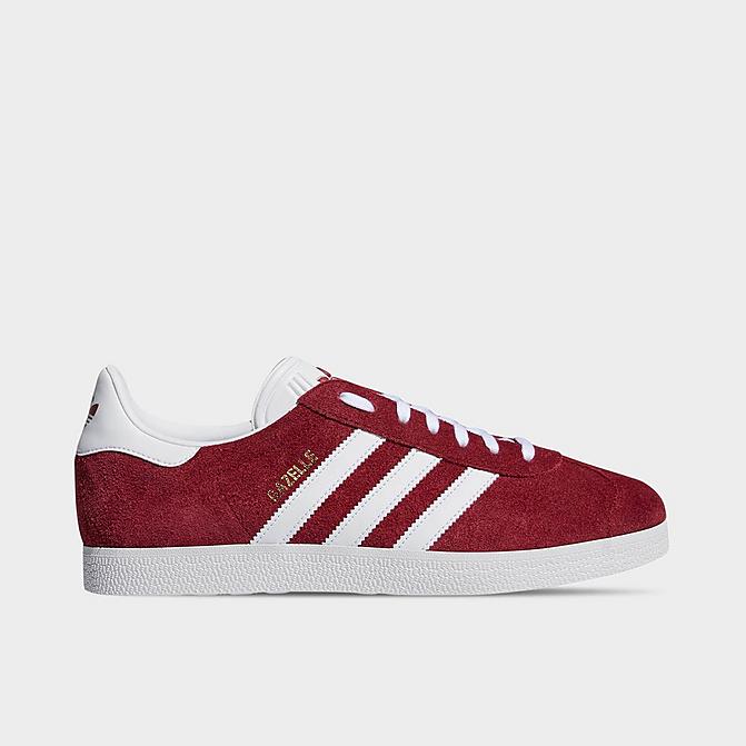 Right view of Men's adidas Originals Gazelle Casual Shoes in Collegiate Burgundy/White/Gold Metallic Click to zoom