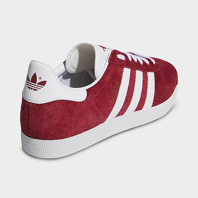 Left view of Men's adidas Originals Gazelle Casual Shoes in Collegiate Burgundy/White/Gold Metallic Click to zoom