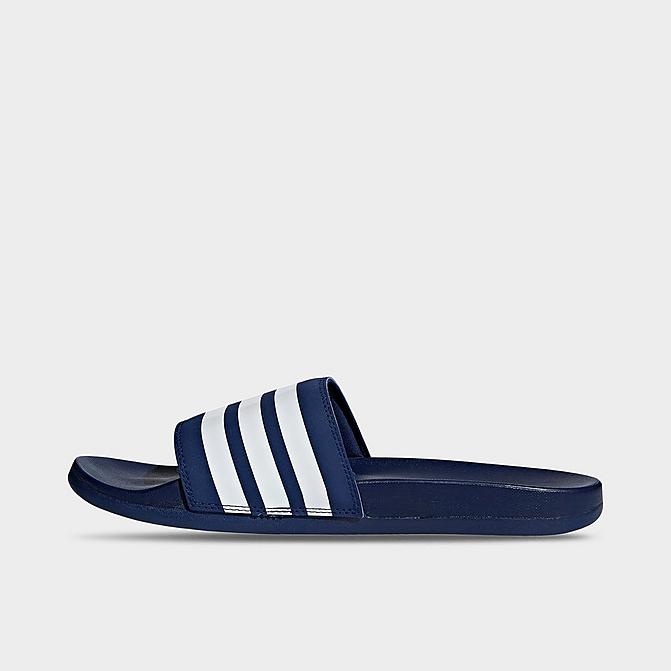 Right view of Men's adidas Essentials Adilette Comfort Slide Sandals in Dark Blue/Cloud White Click to zoom