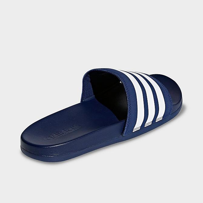 Left view of Men's adidas Essentials Adilette Comfort Slide Sandals in Dark Blue/Cloud White Click to zoom