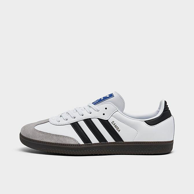 Right view of adidas Originals Samba OG Casual Shoes in Cloud White/Core Black/Clear Granite Click to zoom