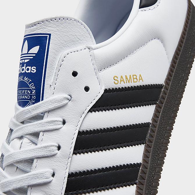 Front view of adidas Originals Samba OG Casual Shoes in Cloud White/Core Black/Clear Granite Click to zoom