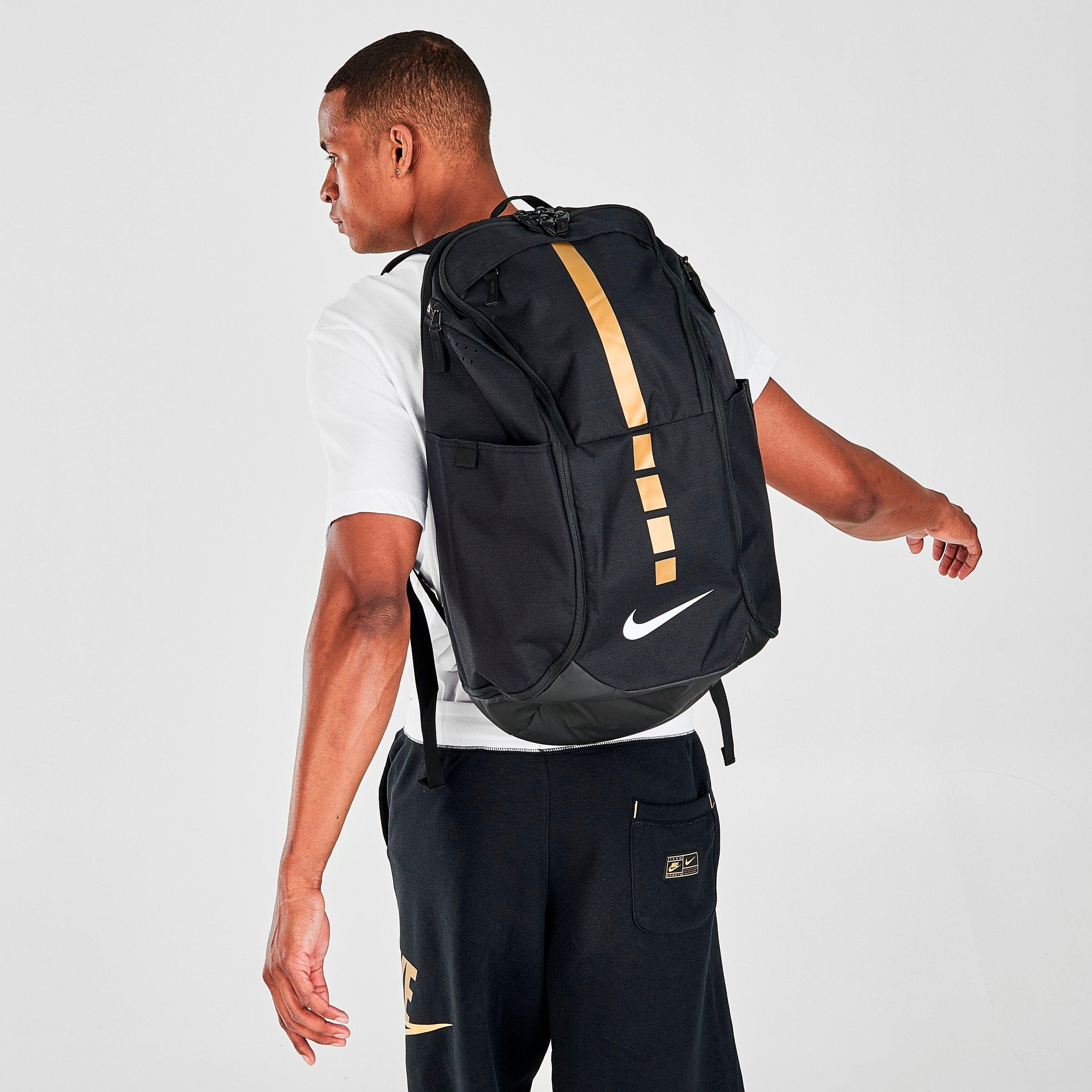 nike hoops elite pro backpack black and gold