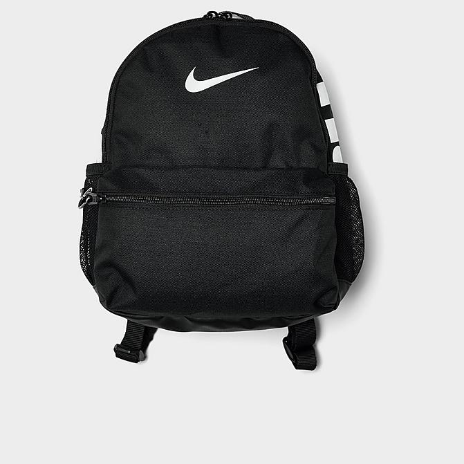 Front view of Nike Brasilia JDI Mini Backpack in Black/Black/(Glossy White) Click to zoom