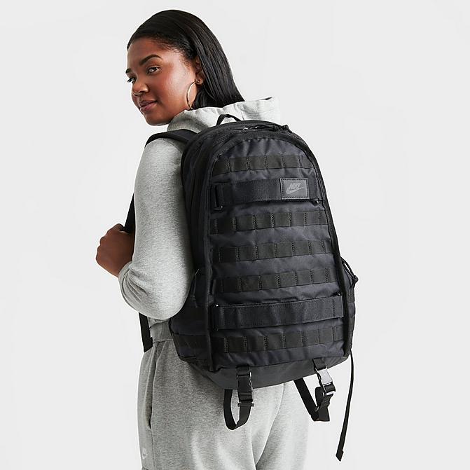 Front view of Nike Sportswear RPM Backpack in Black/Black Click to zoom