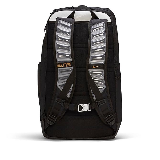 Alternate view of Nike Elite Pro Hoops Basketball Backpack in Black/White/Metallic Gold Click to zoom