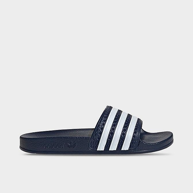 Right view of Boys' Big Kids' adidas adilette Slide Sandals in Legend Ink/White/Legend Ink Click to zoom