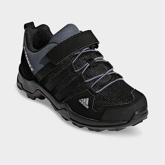 Three Quarter view of Boys' Big Kids' adidas Terrex AX2R CF Hiking Shoes in Core Black/Onix Click to zoom