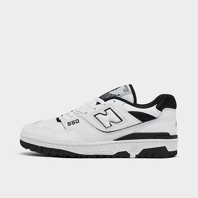 Right view of Men's New Balance 550 Casual Shoes in White/Black Click to zoom
