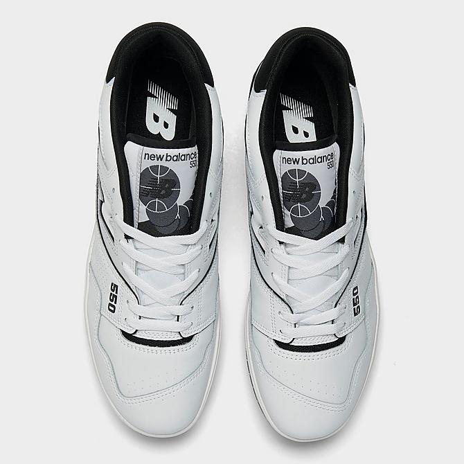 Back view of Men's New Balance 550 Casual Shoes in White/Black Click to zoom