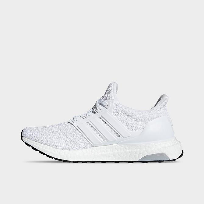 Front view of Women's adidas UltraBOOST 4.0 Running Shoes in White/White/White Click to zoom