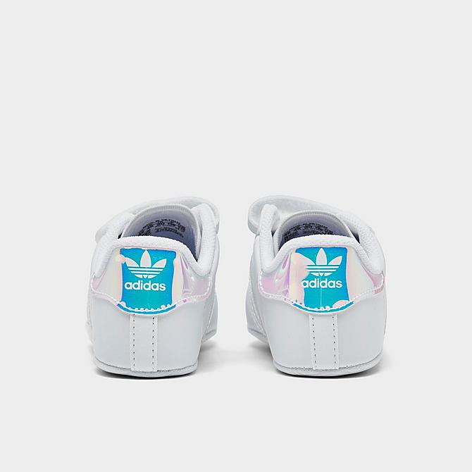 Left view of Girls' Infant adidas Originals Superstar Crib Shoes in White/White/Black Click to zoom