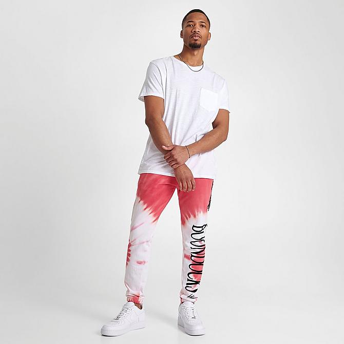 Front Three Quarter view of Men's Boondocks Riley All-Over Print Tie Dye Jogger Pants Click to zoom