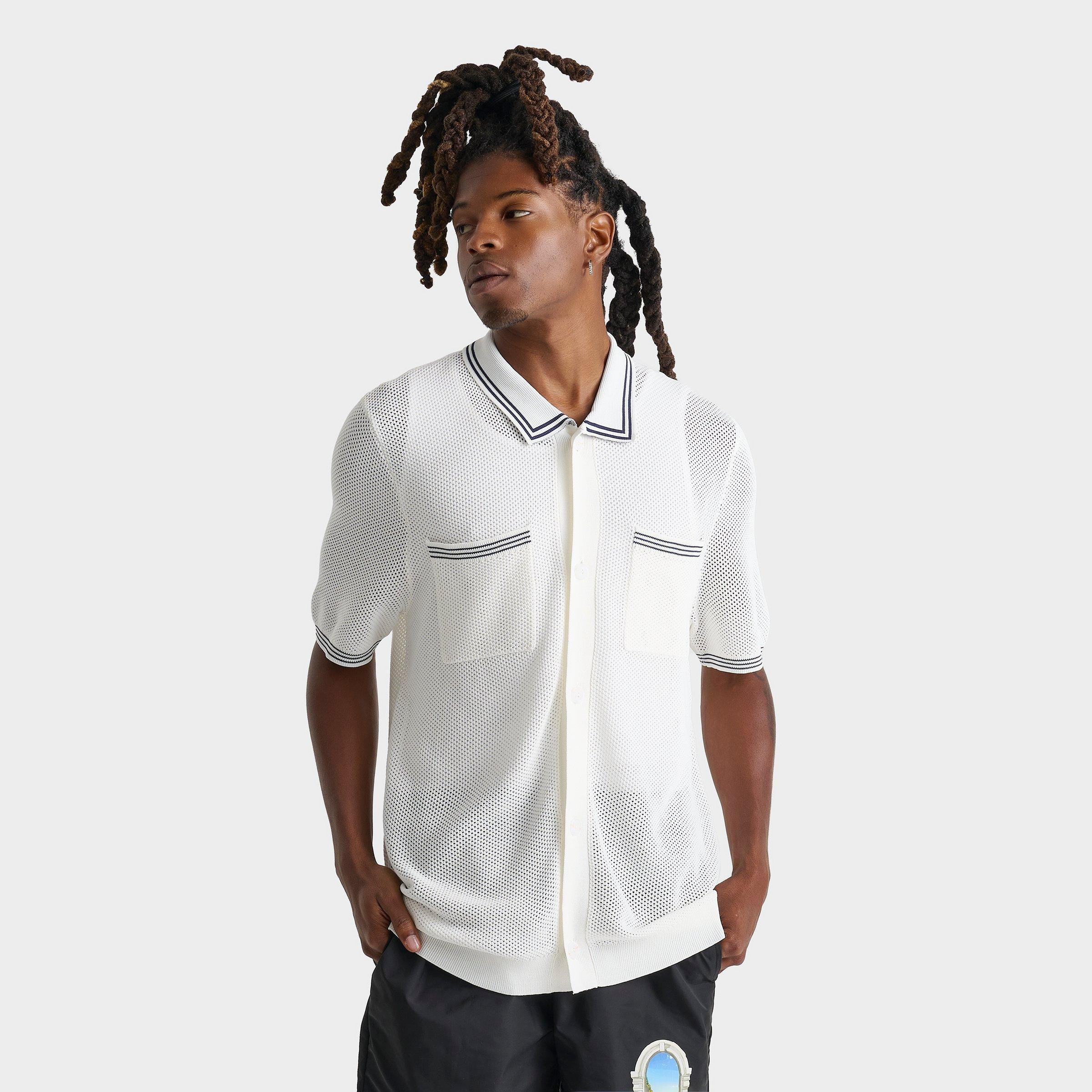 Men's Bélier Striped Crochet Resort Shirt