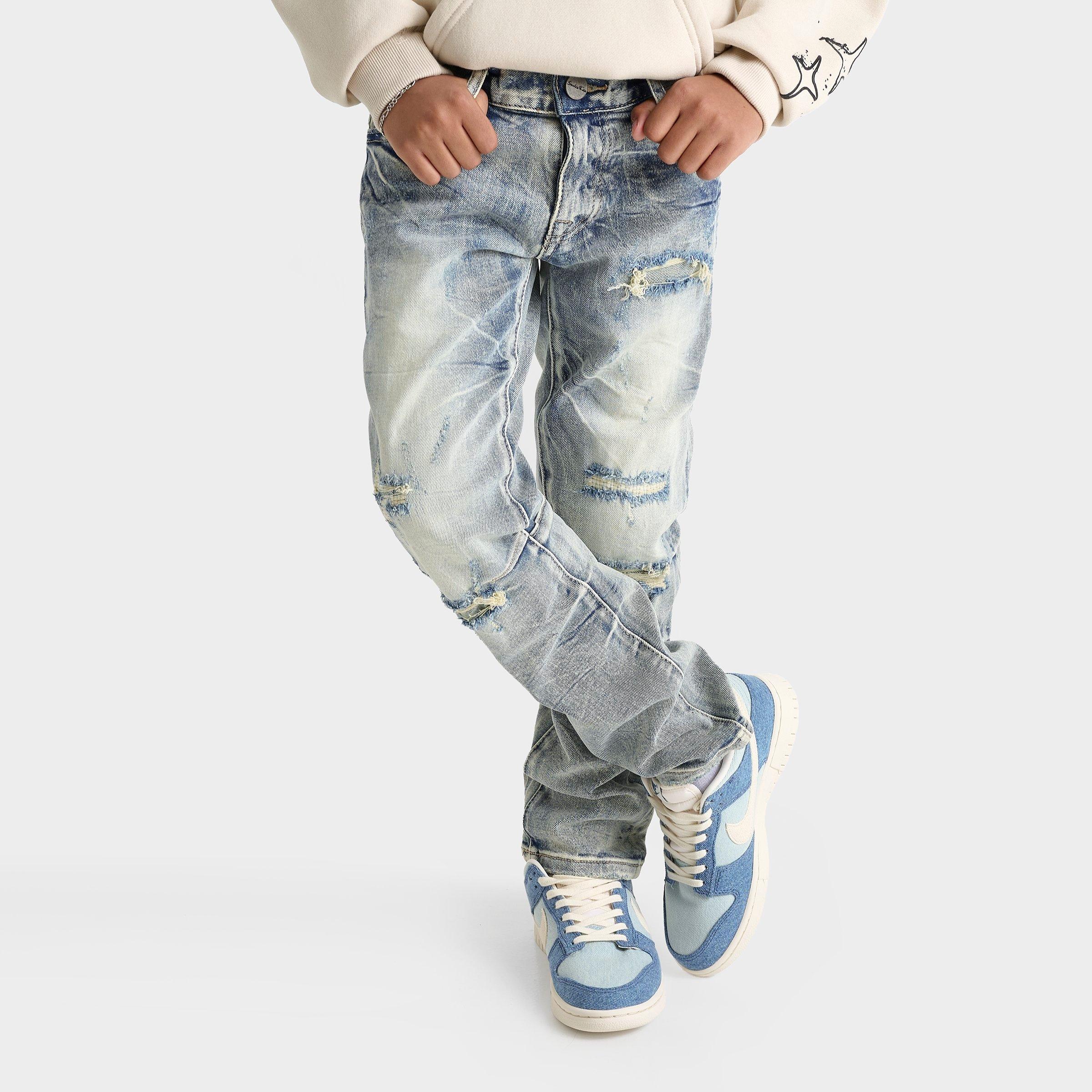 Jeans American Hawk Garçon Slim Droit - Gris Denim - Taille 7 - Occasion Très Bon état