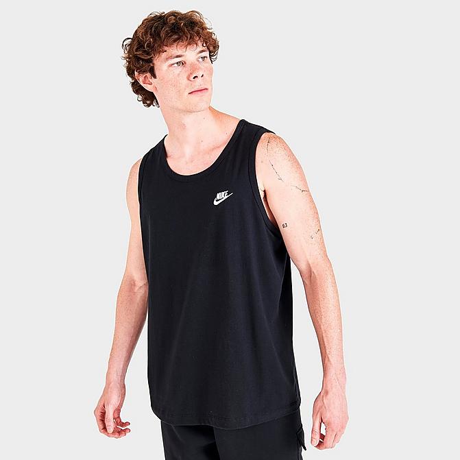 Front view of Men's Nike Sportswear Futura Tank in Black Click to zoom