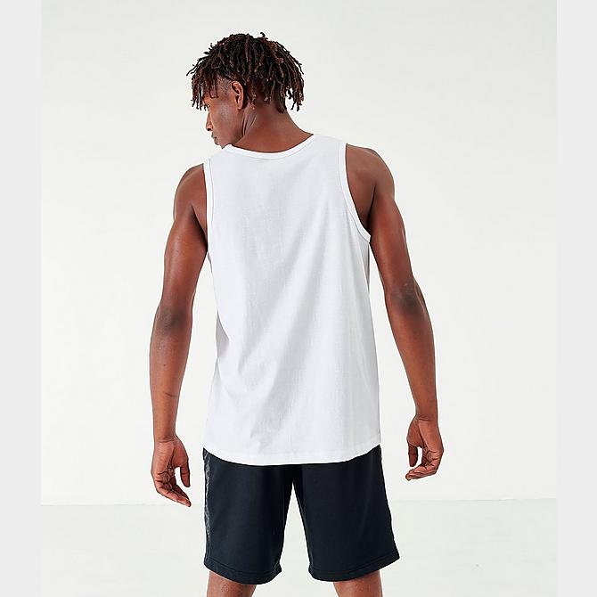 Back Left view of Men's Nike Sportswear Futura Tank in White/Black/Red Click to zoom