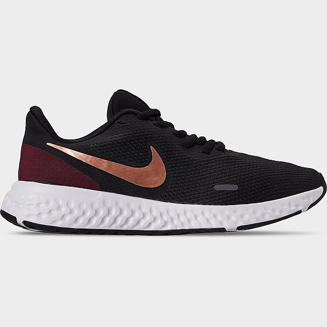 Right view of Women's Nike Revolution 5 Running Shoes in Black/Metallic Copper/Night Maroon Click to zoom