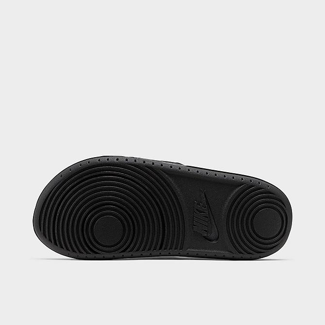 Bottom view of Women's Nike OffCourt Slide Sandals in Anthracite/Black/Black Click to zoom