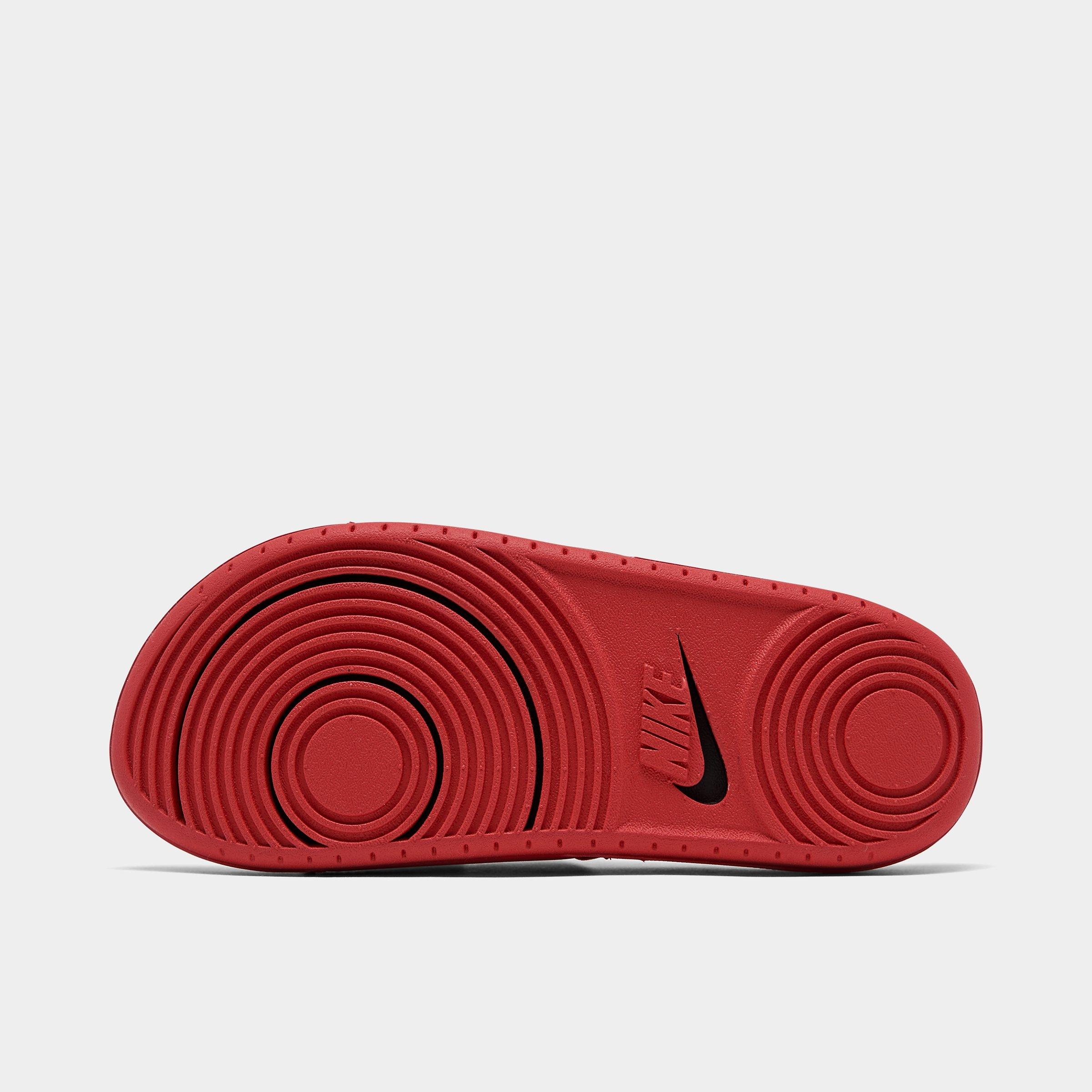 nike red slides gold check