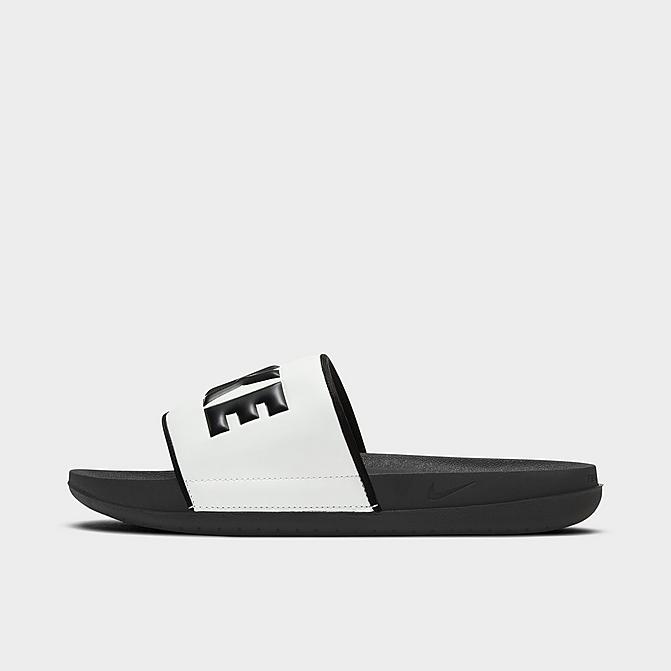 Right view of Women's Nike OffCourt Slide Sandals in Black/Black/Summit White Click to zoom