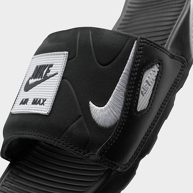 Front view of Men's Nike Air Max 90 Slide Sandals in Black/White Click to zoom