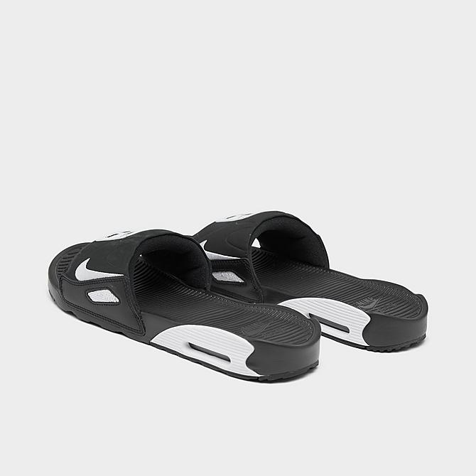 Left view of Men's Nike Air Max 90 Slide Sandals in Black/White Click to zoom