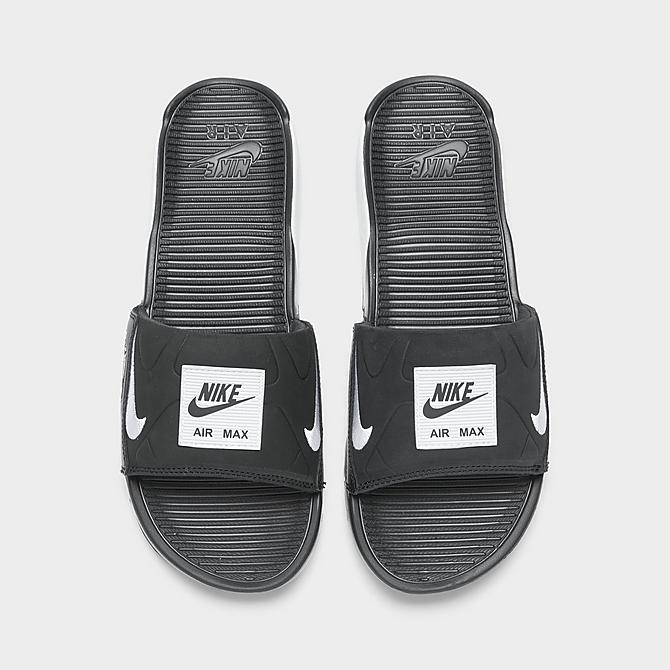 Back view of Men's Nike Air Max 90 Slide Sandals in Black/White Click to zoom