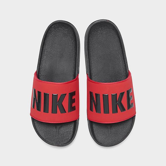 Back view of Men's Nike Offcourt Slide Sandals in Black/University Red Click to zoom