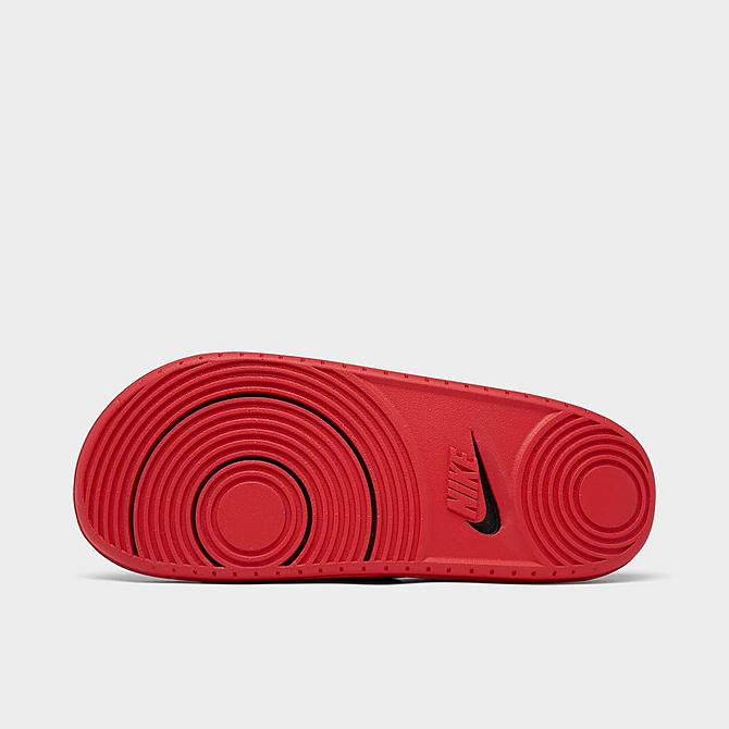 Bottom view of Men's Nike Offcourt Slide Sandals in Black/University Red Click to zoom