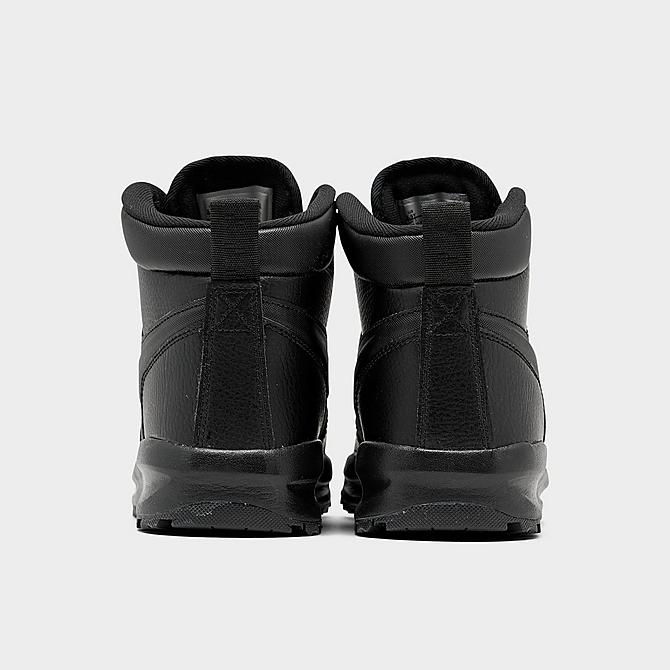 Left view of Big Kids' Nike Manoa Leather Boots in Black/Black/Black Click to zoom