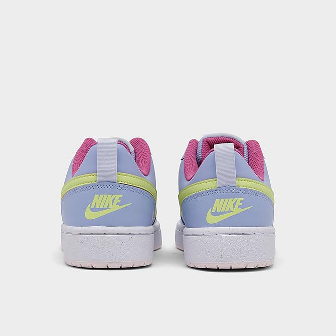 Left view of Girls' Big Kids' Nike Court Borough Low 2 Casual Shoes in Cobalt Bliss/Pearl Pink/Cosmic Fuchsia/Light Lemon Twist Click to zoom
