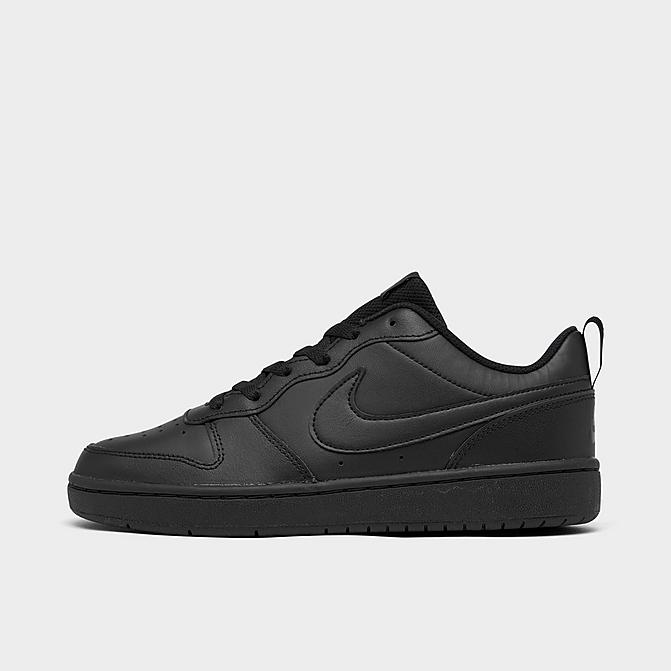 Right view of Big Kids' Nike Court Borough Low 2 Casual Shoes in Black/Black/Black Click to zoom