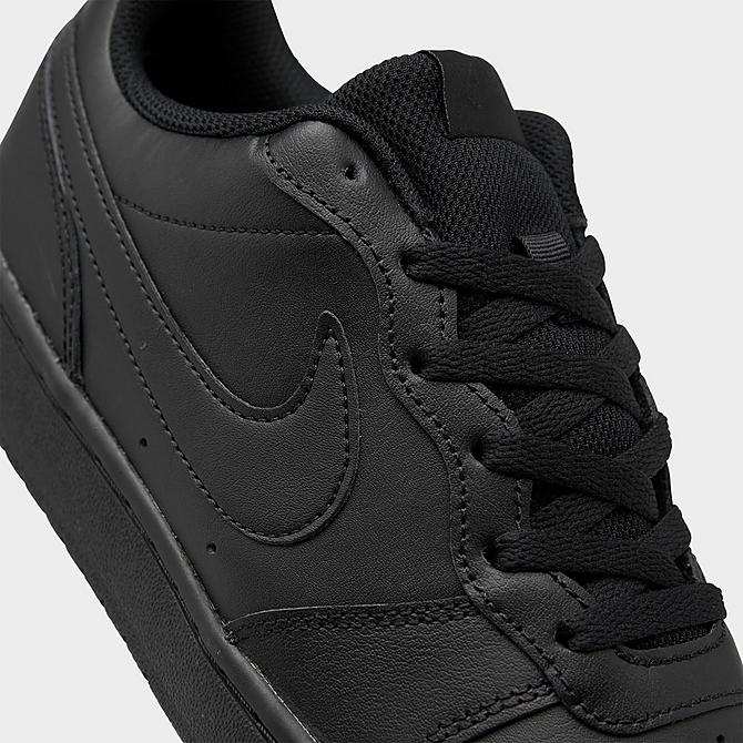 Front view of Big Kids' Nike Court Borough Low 2 Casual Shoes in Black/Black/Black Click to zoom